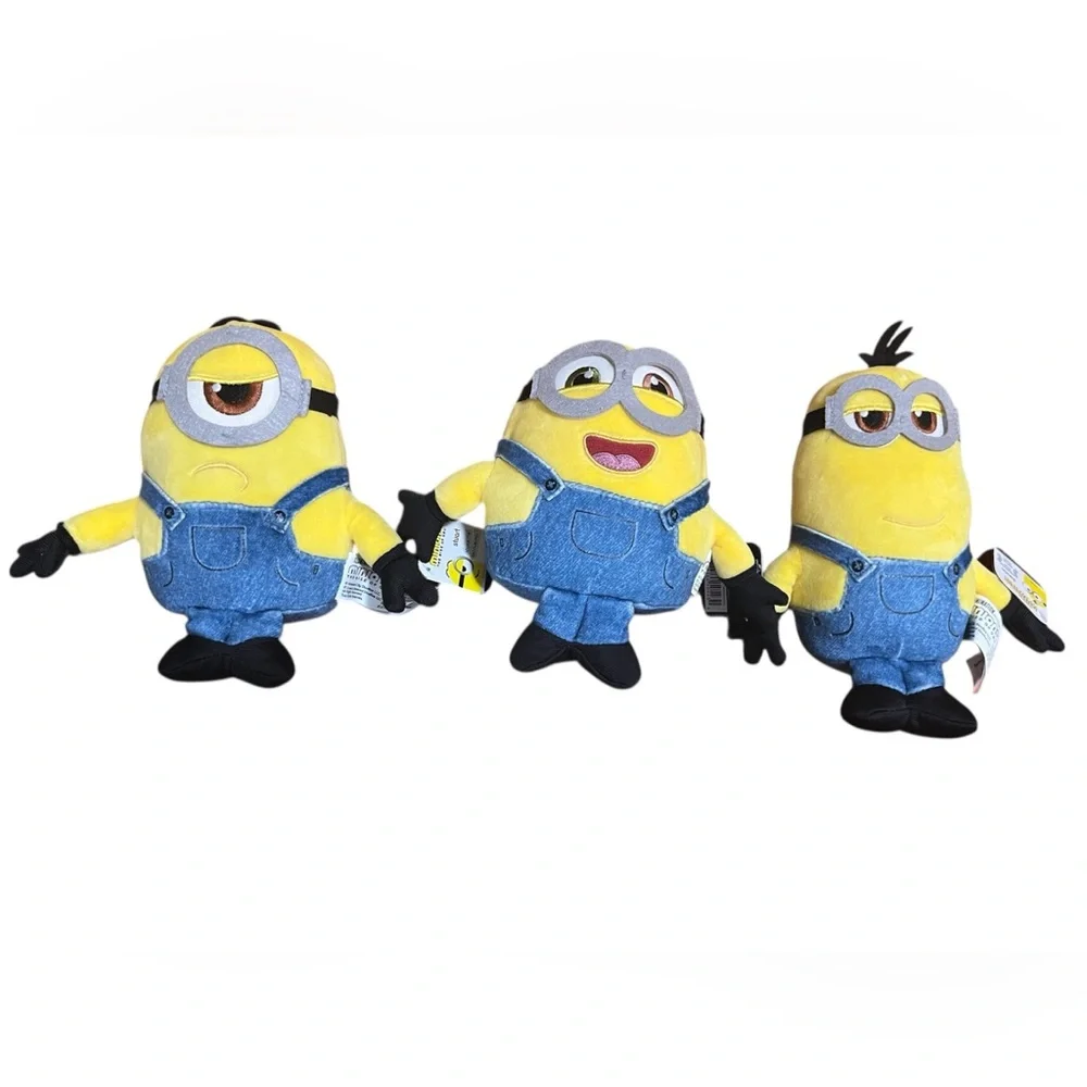 Minions The Rise of Gru Small Tactile Plush Lot Bob Stuart Kevin
